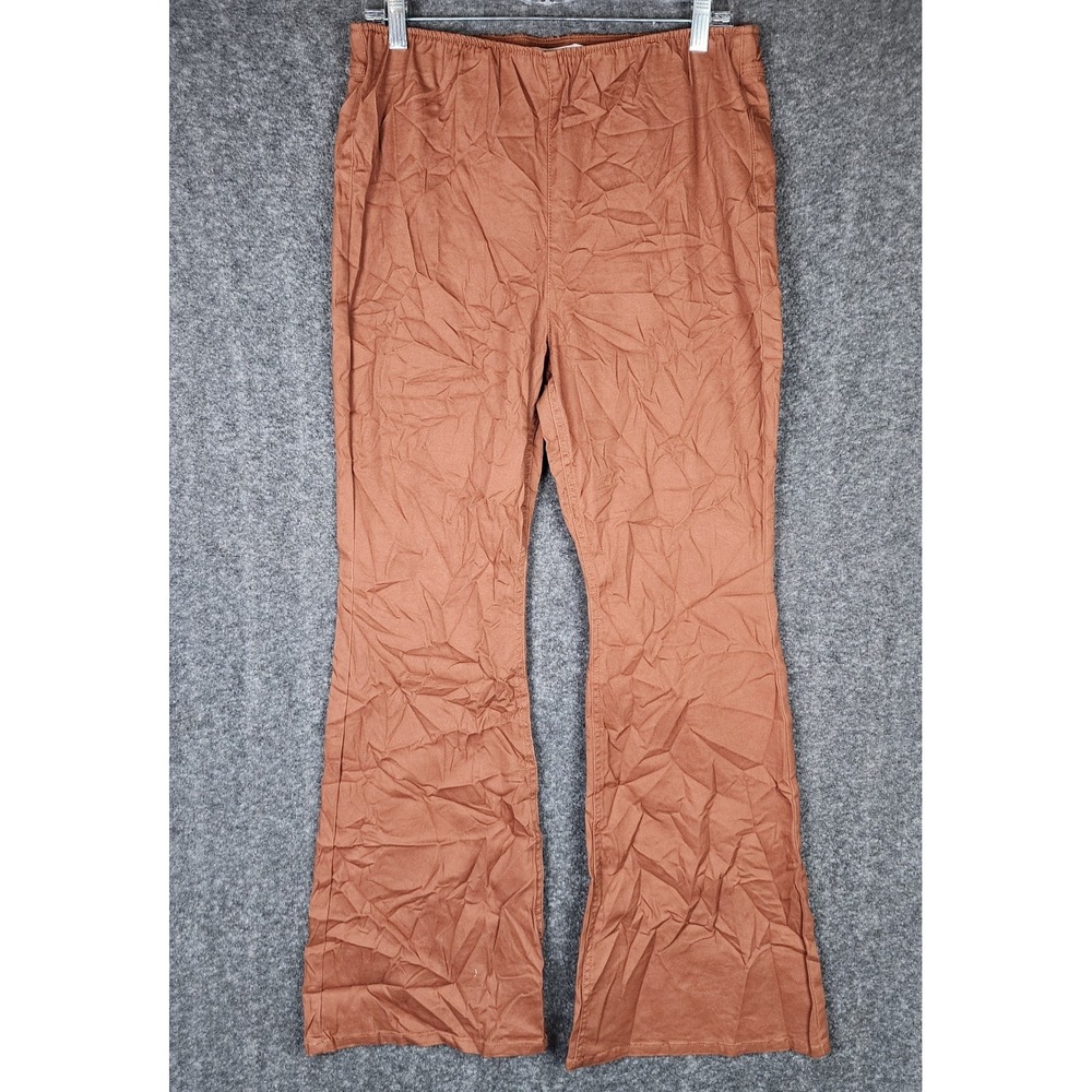 Tinseltown Pants Women 13 Flare Rust Brown Elastic Waist EUC